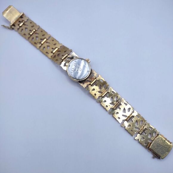 Vintage Enicar Gold Cut Out Mechanical Wind up Art Deco Wristwatch - Picture 4 of 9